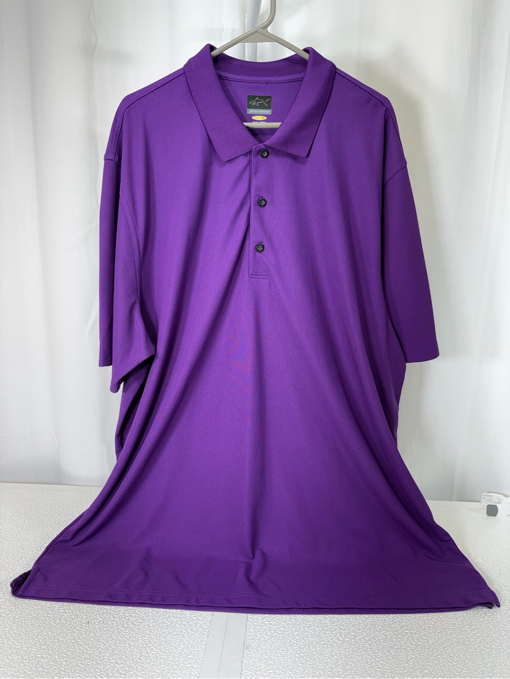 Greg Norman Collection Men's Solid Purple Performance Polo 4258